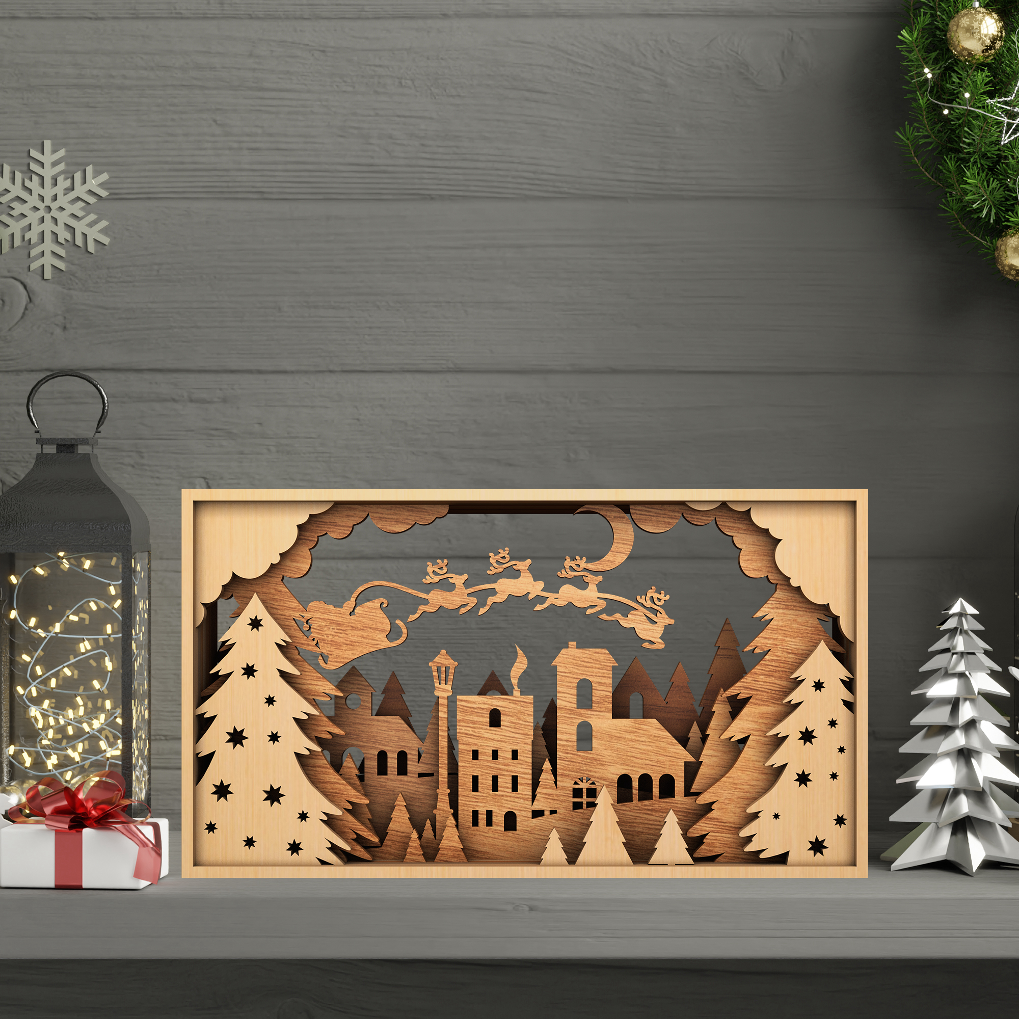 Multilayer Christmas Scene