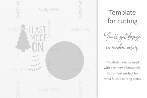 Feast mode: ON. Cute Christmas tree sign. Winter door hanger - CraftyKittyArt - 002