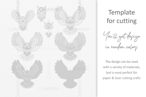 貓頭鷹鳥,曼陀羅飛貓頭鷹,3d 分層 svg dxf png 文件 貓頭鷹鳥,曼陀羅飛貓頭鷹,3d 分層 svg dxf png 文件 - CraftyKittyArt - 001