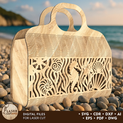 Beach Bag with Marine Life Design