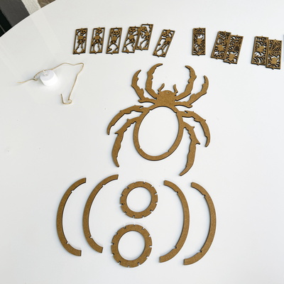 Spider Lantern Set of 4 β Halloween Lamp with Creepy Designs Spider Lantern Set of 4 β Halloween Lamp with Creepy Designs - LaserCutano - 001