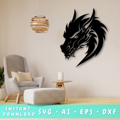 Dragon Laser SVG - HappyDesignStudio - 001