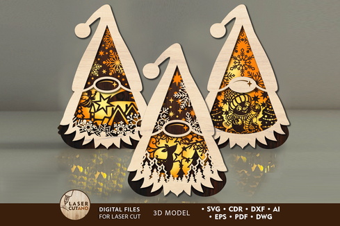 聖誕侏儒燭台套裝 聖誕侏儒燭台套裝 - LaserCutano - 001