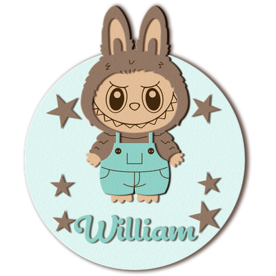 Labubu Name Sign for Baby Room - LaserCutano - 002