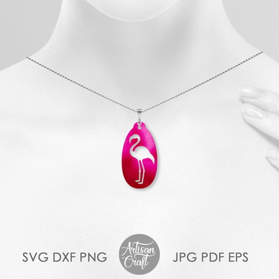 用於製作熱帶珠寶的火烈鳥耳環 svg 切割文件 - Artisan Craft - 006