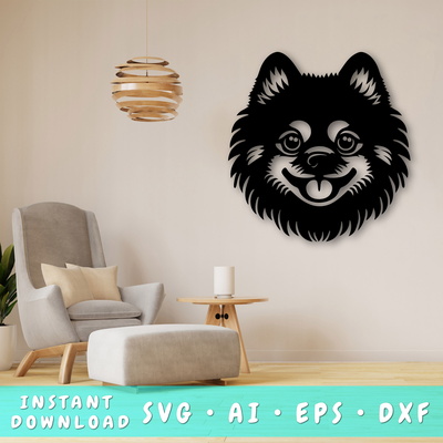 Pomeranian Laser SVG - HappyDesignStudio - 001