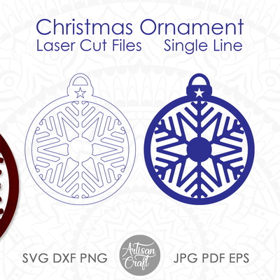 雷射切割聖誕飾品向量，雪花飾品 - Artisan Craft - 001