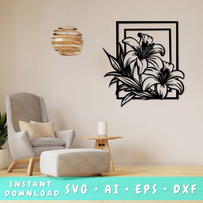 百合花 雷射 svg - HappyDesignStudio - 001