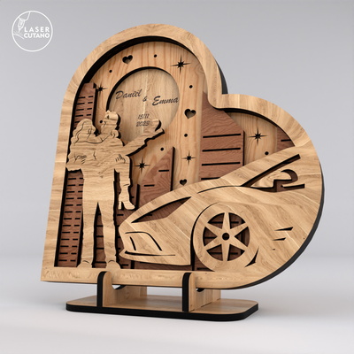 心形情人節裝飾 - LaserCutano - 004