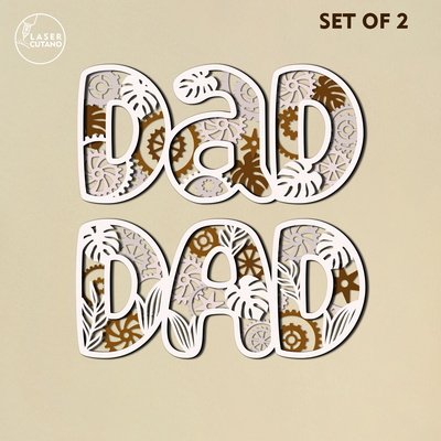 Set of 2 Floral Signs Dad