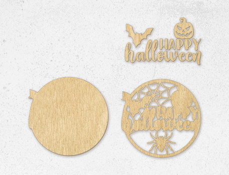 萬聖節門掛件雷射切割模板 萬聖節門掛件雷射切割模板 - LaserCutano - 002