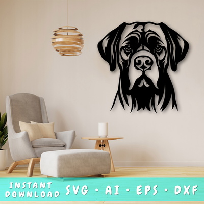 Mastiff Laser SVG - HappyDesignStudio - 001