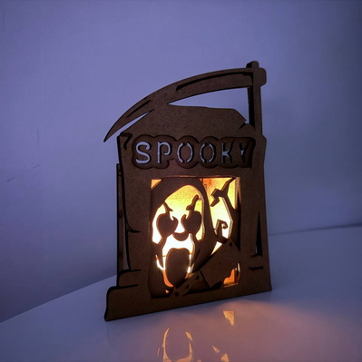 SPOOKY Tombstone Candle Holder | Halloween Lantern  - LaserCutano - 003