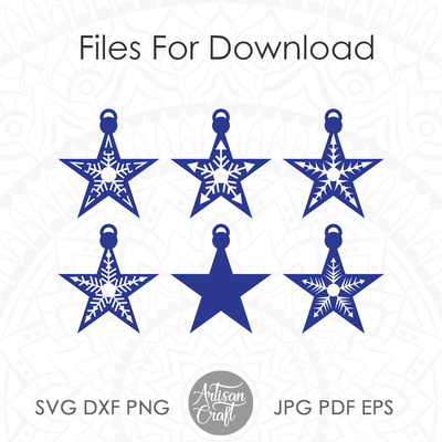 星形裝飾 svg、聖誕裝飾、雪花設計 - Artisan Craft - 004