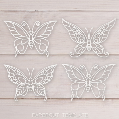Butterfly SVG bundle - laser & paper cut - Mandala Butterfly - ZentangleSVG - 003