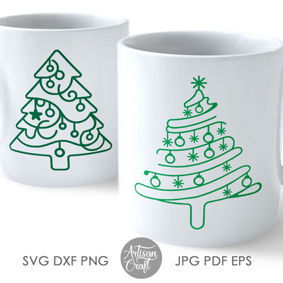 聖誕樹 svg、節日剪貼畫、聖誕樹向量 - Artisan Craft - 002