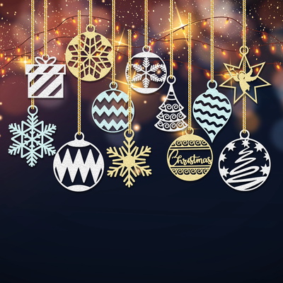 Christmas Tree Ornaments Set  - LaserCutano - 003