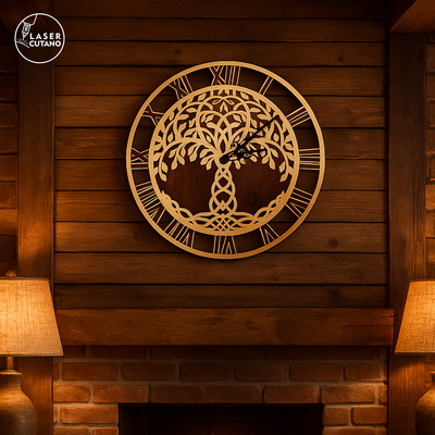 Tree of Life Wall Clock - LaserCutano - 003