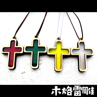 Colorful Crystal Cross Necklace