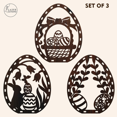 裝飾復活節彩蛋燈籠束 裝飾復活節彩蛋燈籠束 - LaserCutano - 001