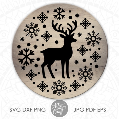 聖誕馴鹿 svg、剪切檔、馴鹿輪廓 svg - Artisan Craft - 002