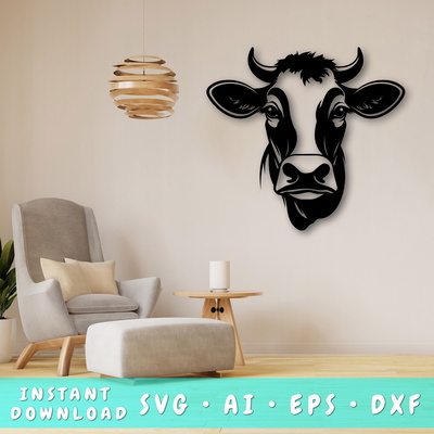 Cow Laser SVG - HappyDesignStudio - 001