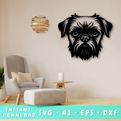 Brussels Griffon Laser SVG Cut File, Brussels Griffon DXF - HappyDesignStudio - 001