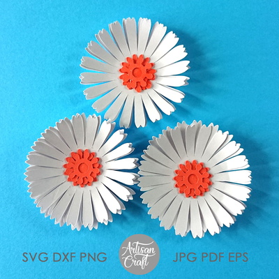 雛菊紙花模板，雛菊 svg - Artisan Craft - 003
