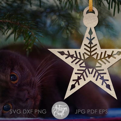 星形裝飾 svg、聖誕裝飾、雪花設計 - Artisan Craft - 007