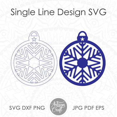 雷射切割聖誕飾品向量，雪花飾品 - Artisan Craft - 005