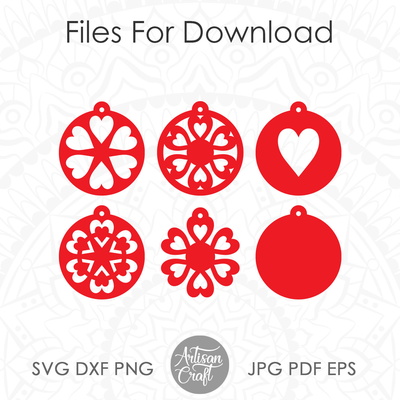 圓形心形耳環 svg 剪切文件 - Artisan Craft - 002