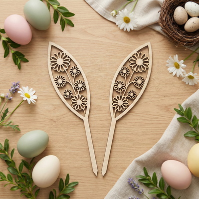 Easter Bunny Ears Laser SVG Bundle, 12 Laser Cut  - HappyDesignStudio - 004