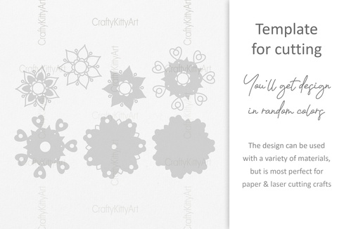 Mandala Christmas Snowflake, 3D layered SVG DXF PNG files Mandala Christmas Snowflake, 3D layered SVG DXF PNG files - CraftyKittyArt - 001