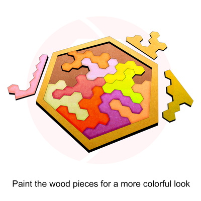 Laser cut SVG Geometric puzzles vector template mdf wood - Daniel San - 005