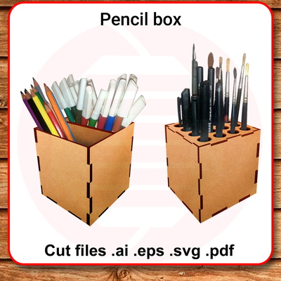 雷射切割 svg 模板鉛筆盒支架辦公桌收納盒
