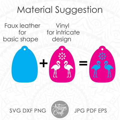 用於製作熱帶珠寶的火烈鳥耳環 svg 切割文件 - Artisan Craft - 004