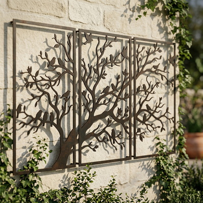 Tree Wall Art SVG Triptych | Laser Cut Tree Panels - HappyDesignStudio - 004