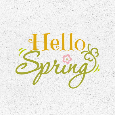 你好春天。花 & 蝴蝶文本。 svg dxf png 文件 - CraftyKittyArt - 001