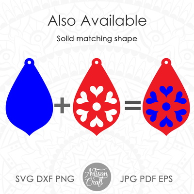 淚珠耳環 svg，雷射切割文件，耳環 svg - Artisan Craft - 002
