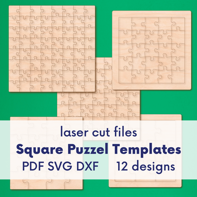 Laser cut puzzle template bundle