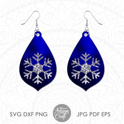 雪花耳環 svg、淚珠耳環、聖誕耳環 - Artisan Craft - 004