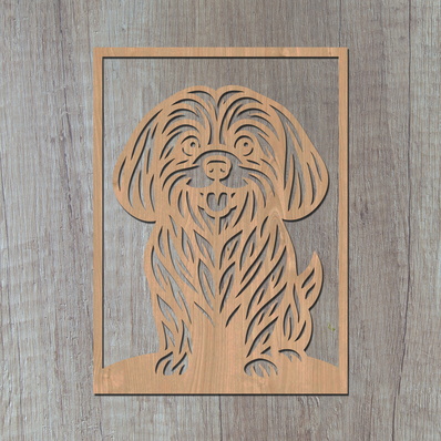 Shih Tzu Laser SVG, Cute Dog Laser Cut, Pet Lover Design - HappyDesignStudio - 003