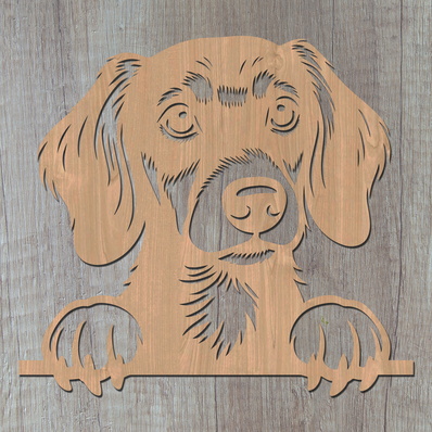 偷看臘腸犬雷射 svg，可愛的狗雷射切割 - HappyDesignStudio - 002