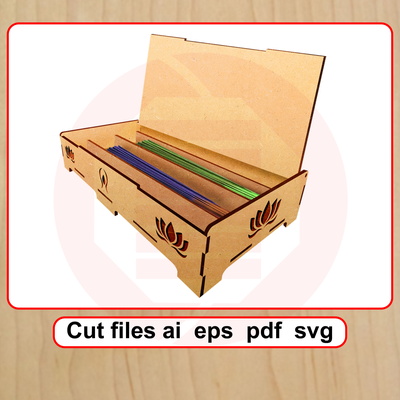 Laser cut wooden Incense box SVG template mdf wood crafts - Daniel San - 001