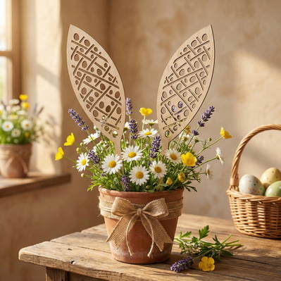 Easter Bunny Ears Laser SVG Bundle, 12 Laser Cut  - HappyDesignStudio - 006