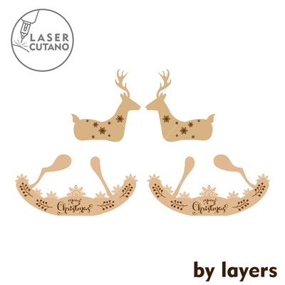 Deer Christmas Set Multilayer Cut File, Home Decor Deer Christmas Set Multilayer Cut File, Home Decor - LaserCutano - 002