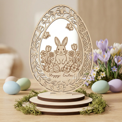 Easter Egg Stand SVG Bundle, 5 Easter Bunny Laser Cut Files - HappyDesignStudio - 002