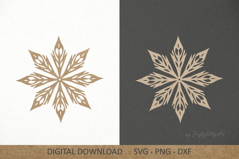 雪花聖誕雷射切割文件,雪花剪影 雪花聖誕雷射切割文件,雪花剪影 - CraftyKittyArt - 004