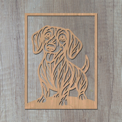 Dachshund Laser SVG, Cute Dog Laser Cut, Pet Lover Design - HappyDesignStudio - 003