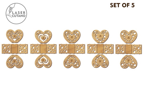 Heart Candle Holders Set of 5 – Valentine’s Day Heart Candle Holders Set of 5 – Valentine’s Day - LaserCutano - 002